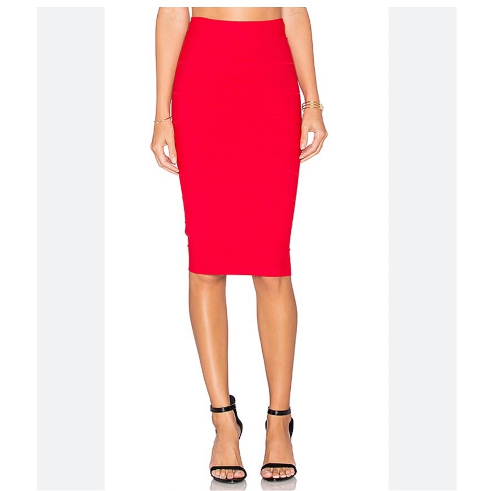 BCBGMAXAZRIA - bandage Leger Skirt - Red Berry